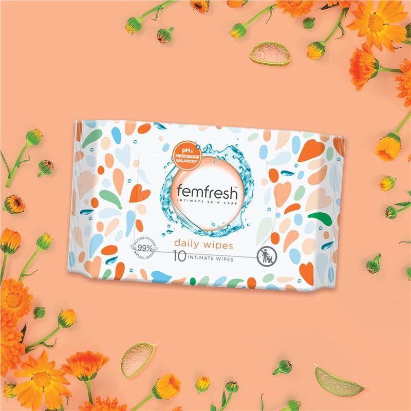 Femfresh 女性私处护理湿巾 便携装 10片