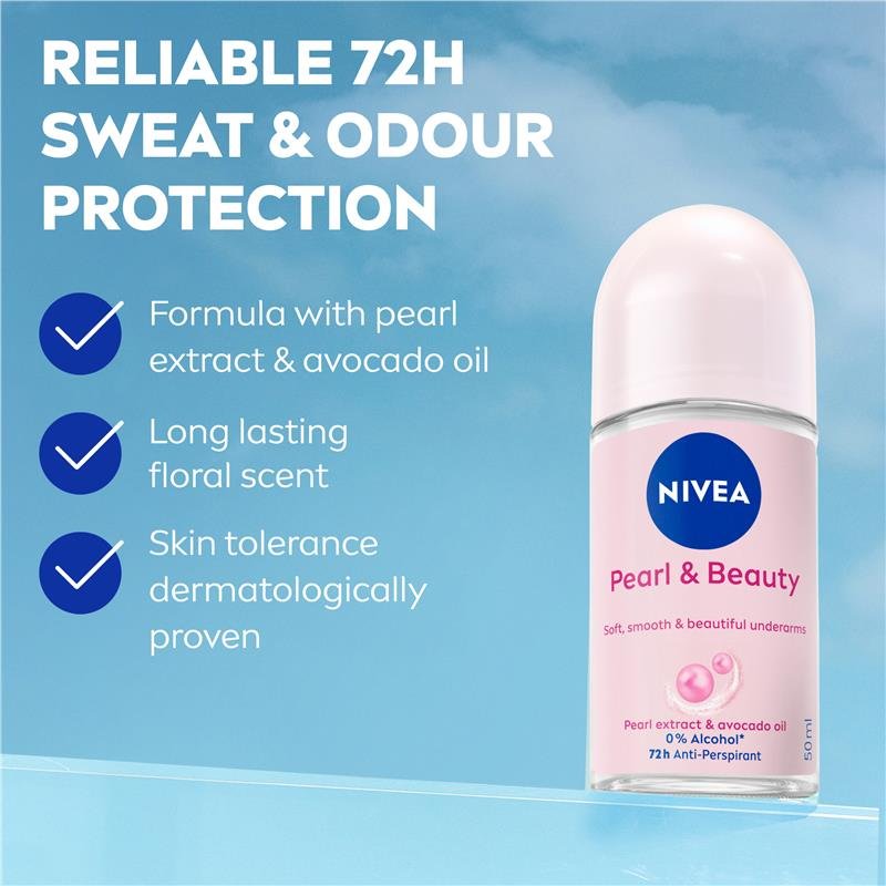 NIVEA 妮维雅 珍珠亮肤走珠止汗露 72小时防护 50ml