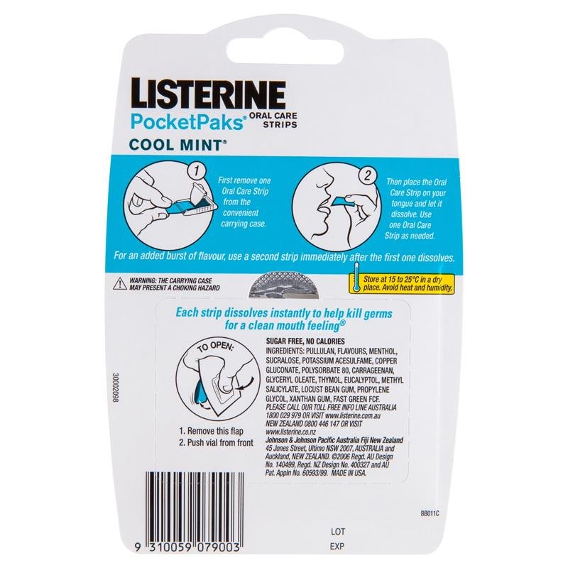 Listerine 李施德林 口气清新膜 冰凉薄荷 超值装 72片