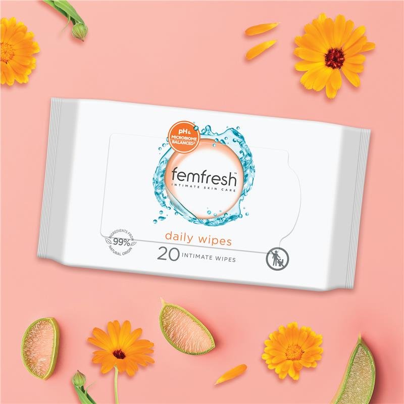 Femfresh 女性私处护理湿巾 20片