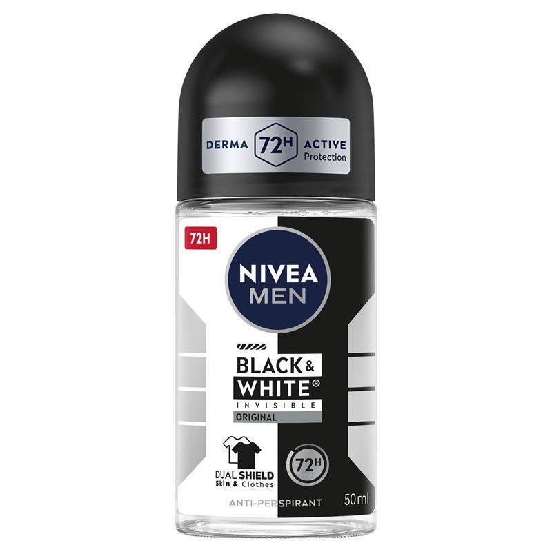 NIVEA 妮维雅 男士黑白隐形走珠止汗露 72小时 50ml