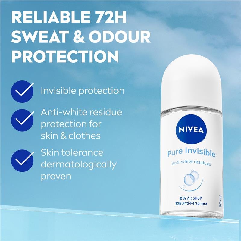NIVEA 妮维雅 女士走珠止汗露 隐形无痕 50ml