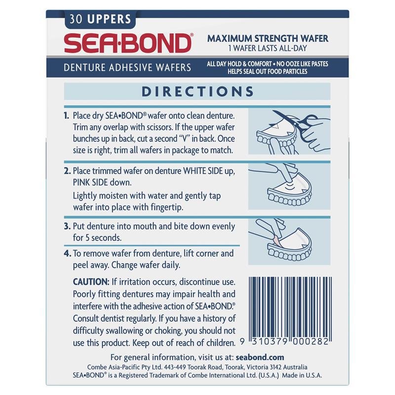 Sea Bond 上假牙粘合片 30片