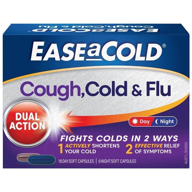 Ease a Cold 日夜感冒咳嗽流感胶囊 24粒