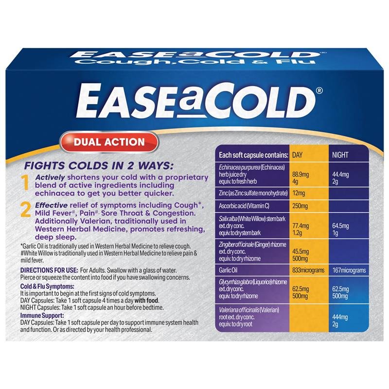 Ease a Cold 日夜感冒咳嗽流感胶囊 24粒