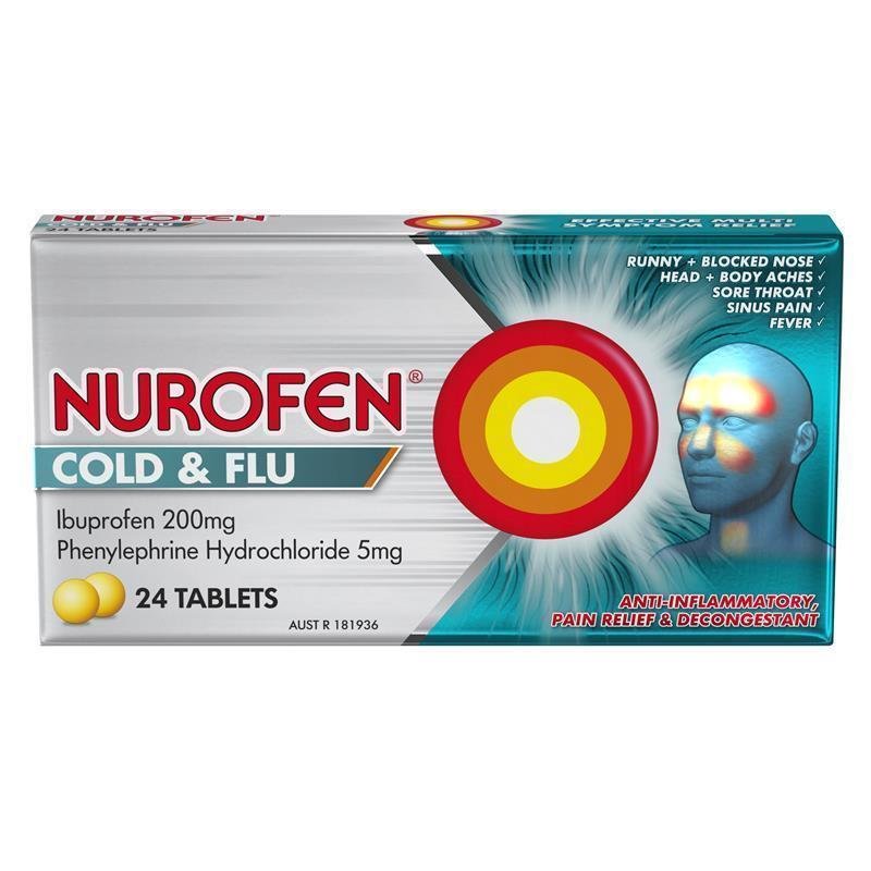 Nurofen 诺洛芬 感冒流感多症状缓解片 200mg布洛芬 24片