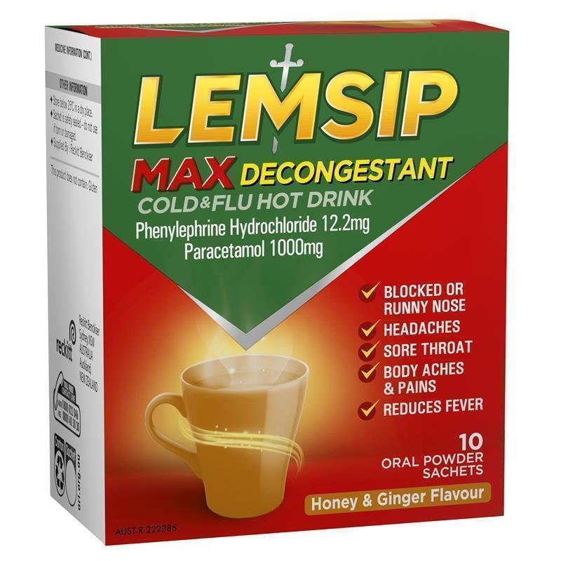 Lemsip Max 强效感冒热饮 含解充血成分 蜂蜜生姜味 10袋