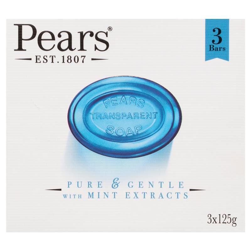 Pears 梨牌 纯净温和薄荷透明皂 3x125g