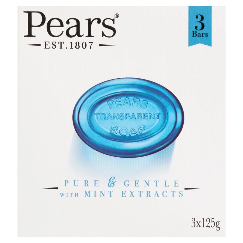 Pears 梨牌 纯净温和薄荷透明皂 3x125g