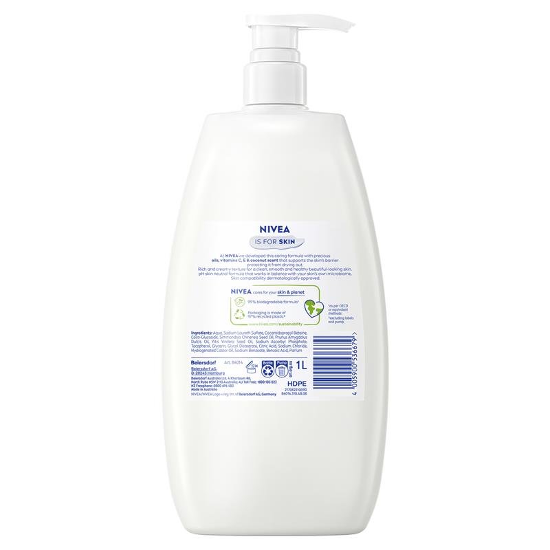 NIVEA 妮维雅 椰子荷荷巴油滋润沐浴露 1L