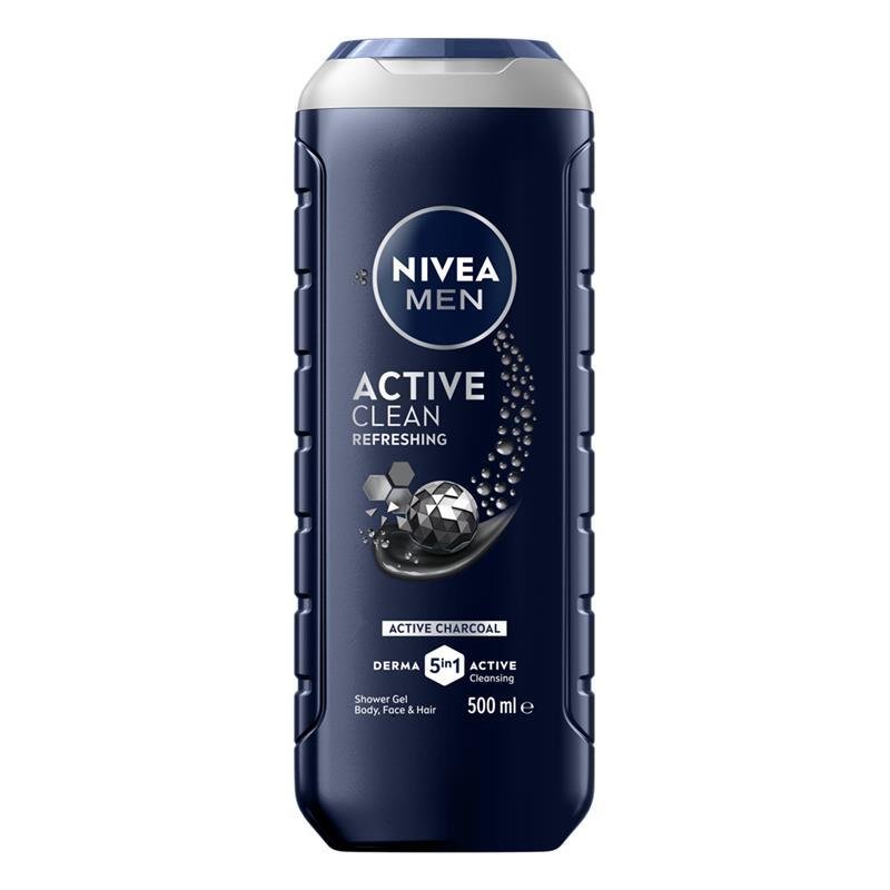 NIVEA 妮维雅 男士 Active Clean 三合一沐浴露 500ml