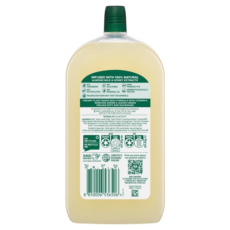 Palmolive 棕榄 自然柔洗洗手液补充装 牛奶蜂蜜 1L