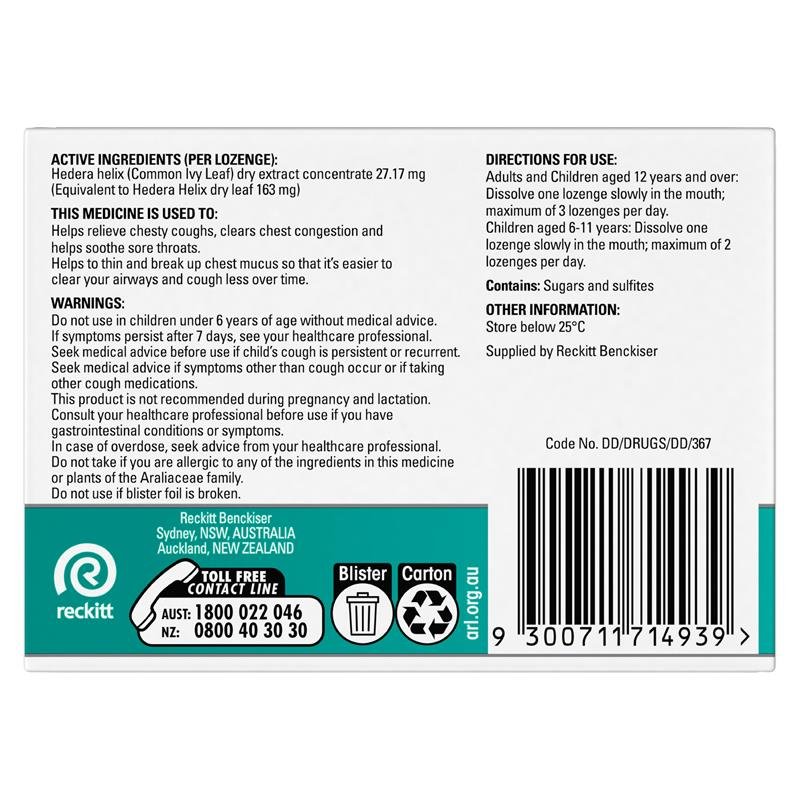 Strepsils 使立消 草本祛痰止咳含片 蜂蜜柠檬 16片