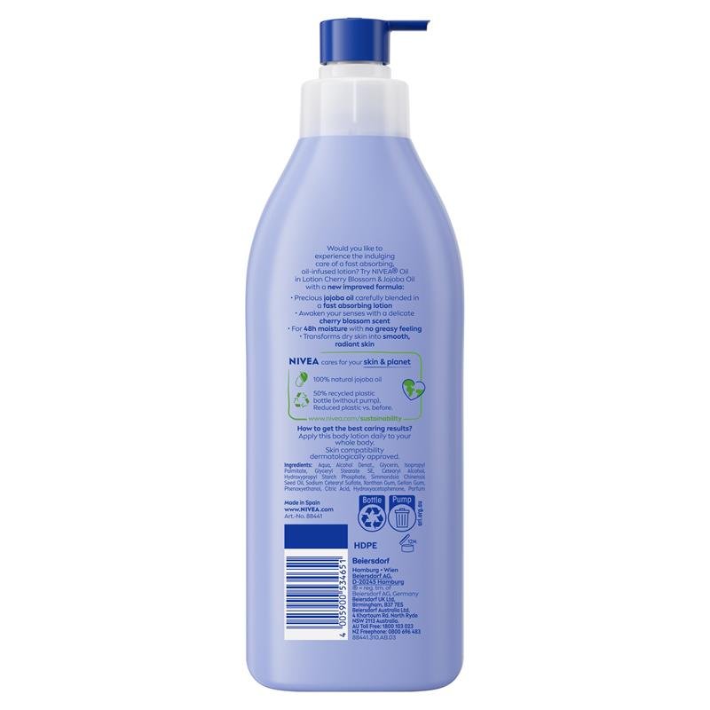 NIVEA 妮维雅 樱花荷荷巴油身体乳 400ml