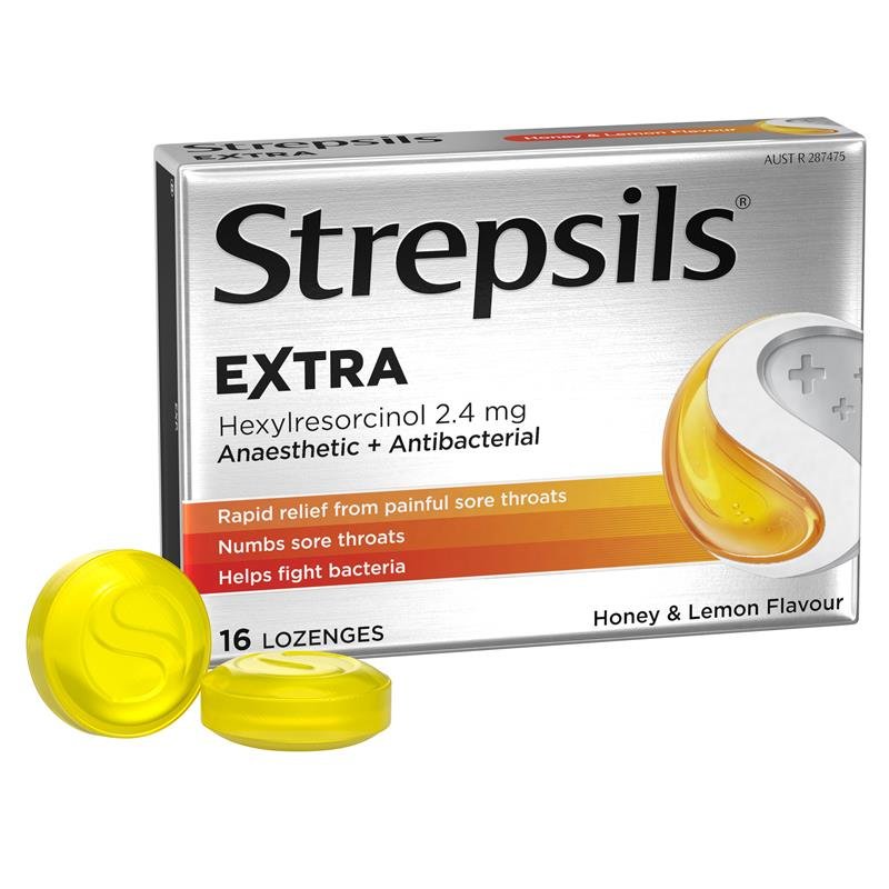 Strepsils 使立消 特强蜂蜜柠檬润喉含片 16片