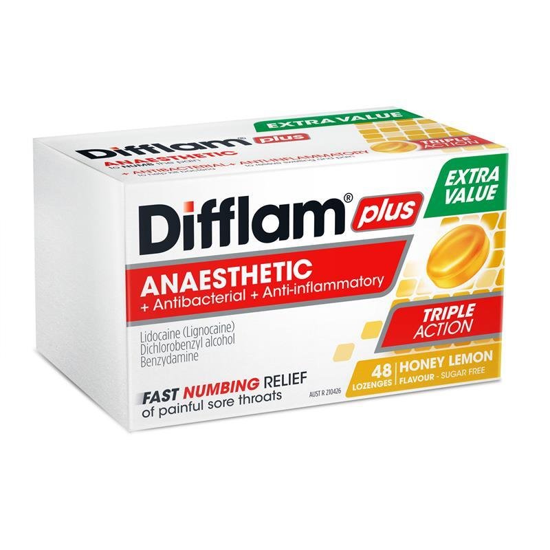 Difflam 无糖蜂蜜柠檬润喉含片 48粒