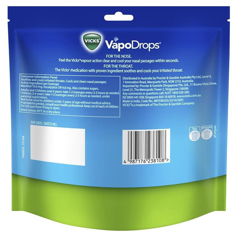Vicks 薄荷润喉糖 原味 70粒