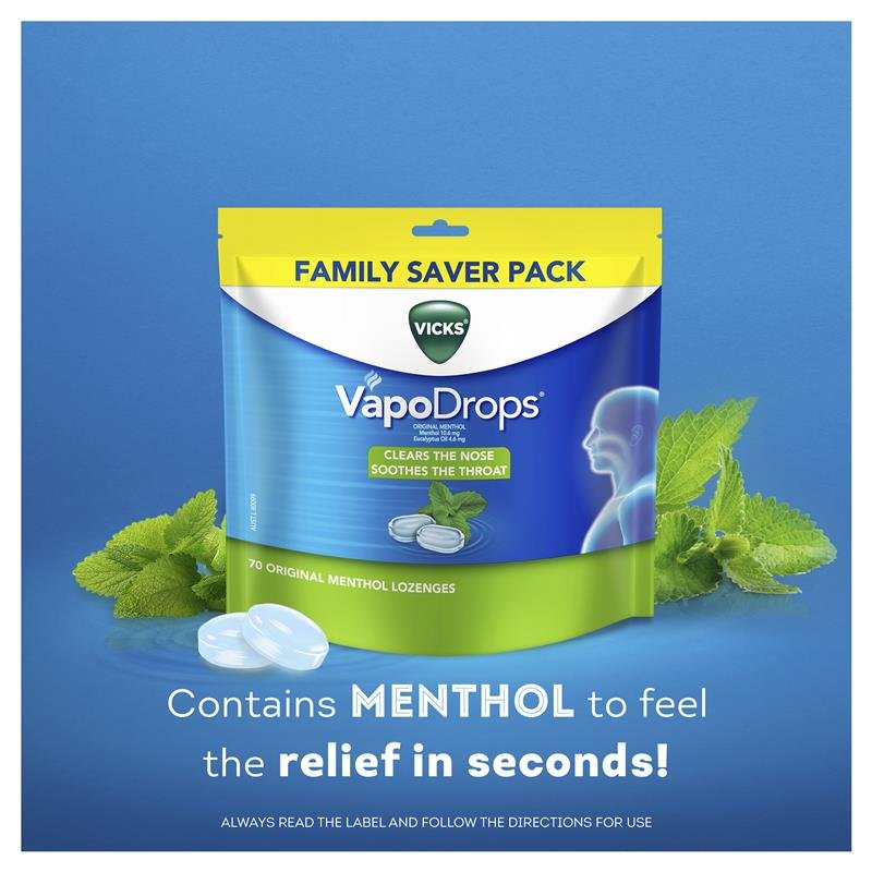 Vicks 薄荷润喉糖 原味 70粒