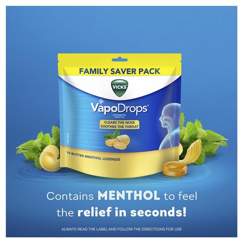 Vicks 奶油薄荷润喉糖 70粒