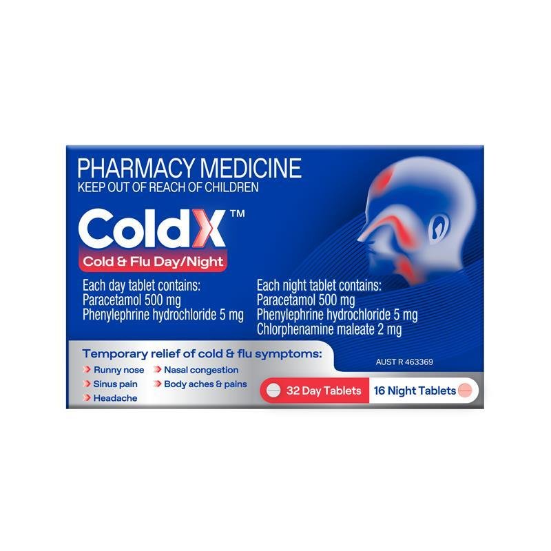 ColdX Cold & Flu Tablets Day & Night 48 Tablets