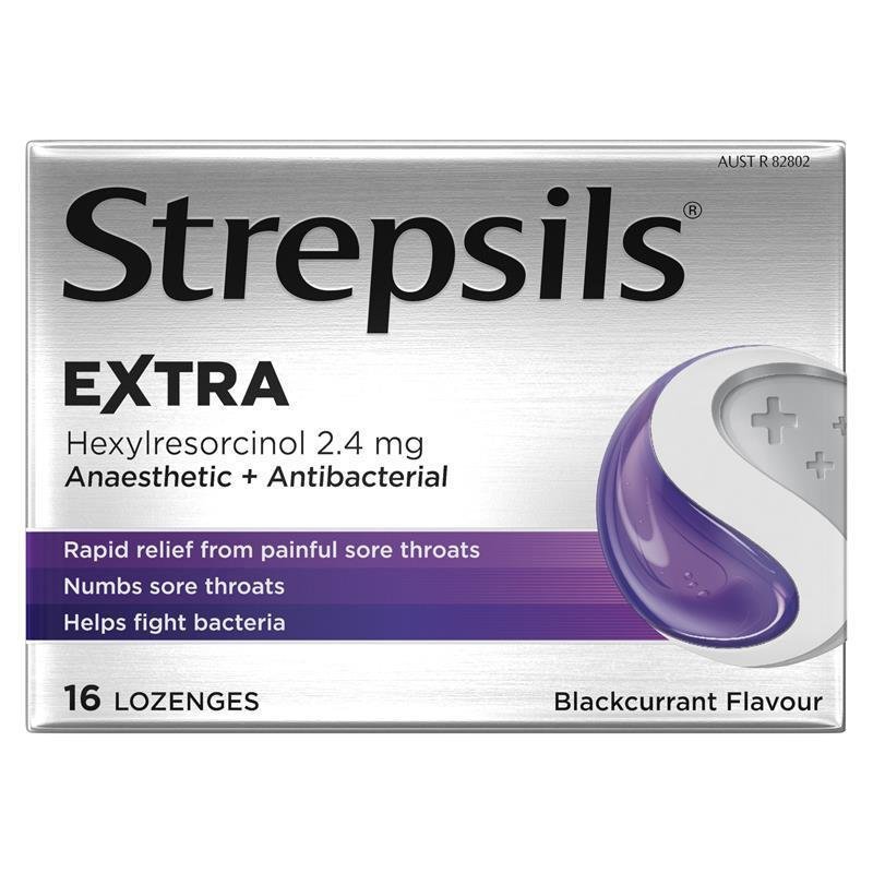 Strepsils 使立消 Extra 黑加仑咽喉痛麻醉含片 16粒
