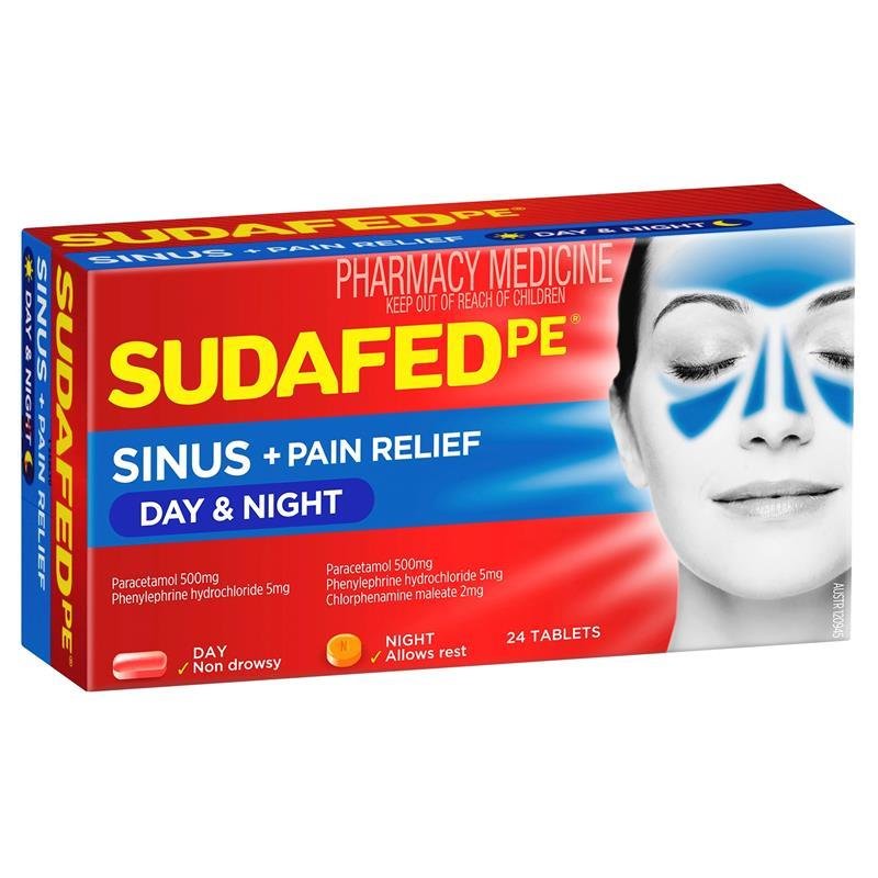 Sudafed PE 鼻窦+止痛 日夜片 24片