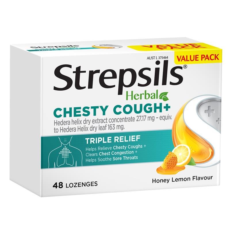 Strepsils 草本化痰止咳含片 蜂蜜柠檬味 48片