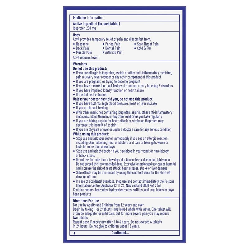Advil Ibuprofen Pain Relief 24 Tablets
