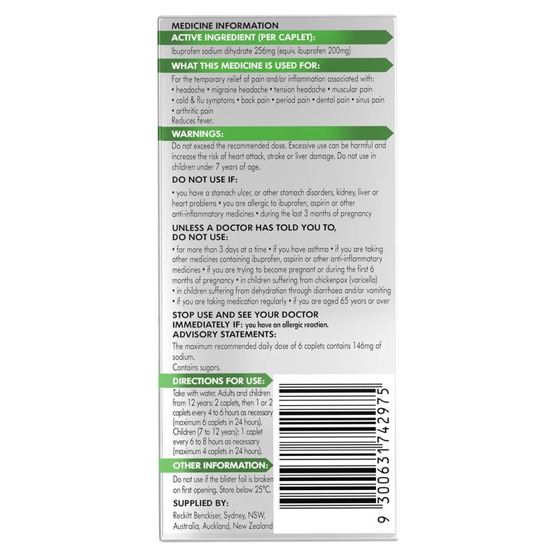 Nurofen Zavance 速效布洛芬256mg止痛片 24片