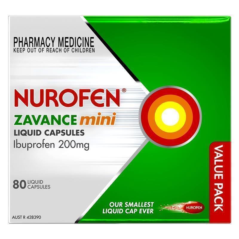 Nurofen Zavance 80 Mini Liquid Capsules Exclusive Size