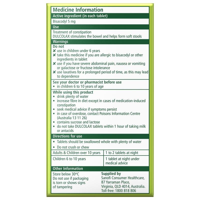 Dulcolax Laxatives 5mg 200 Tablets