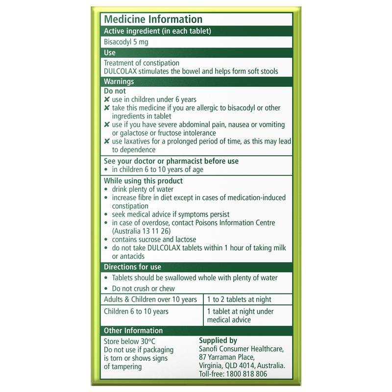 Dulcolax Laxatives 5mg 50 Tablets