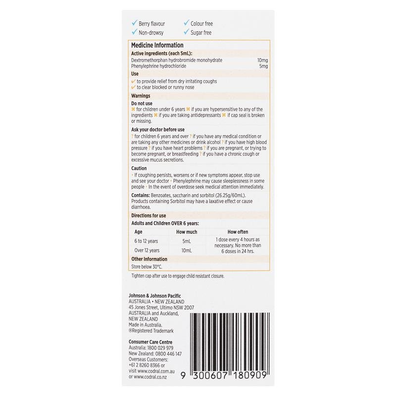 Codral Dry Cough & Cold 200ml