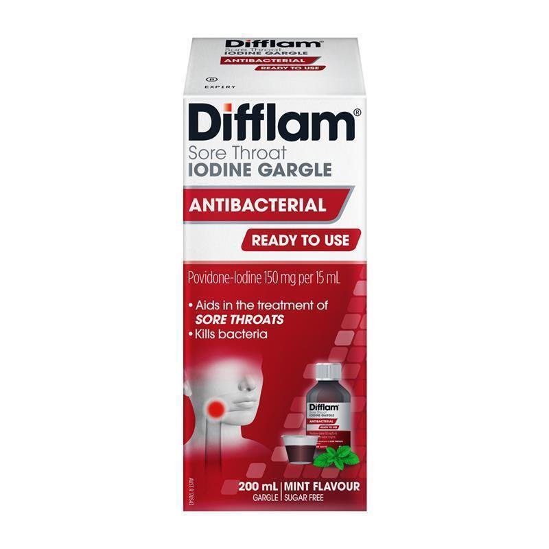 Difflam Plus Ready To Use Sore Throat Gargle Mint 200ml