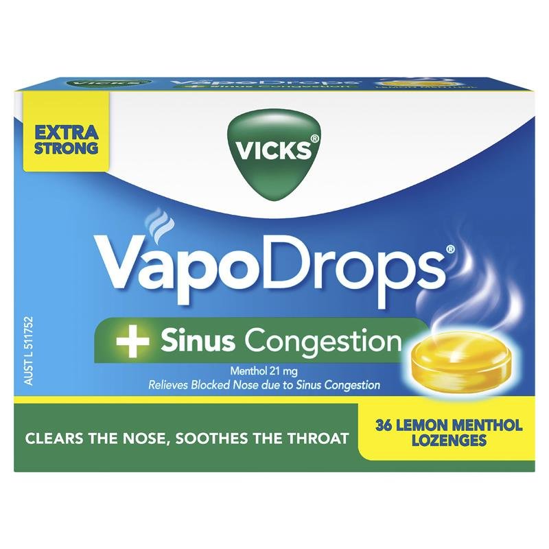 Vicks 维克斯 缓解鼻塞润喉含片 柠檬薄荷味 32粒