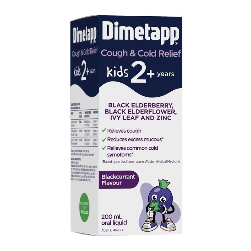 Dimetapp Kids Cough & Cold Relief Black Elderberry & Ivy Leaf 200ml