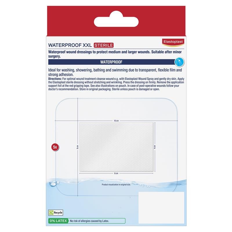 Elastoplast 防水伤口敷贴 XXL 8cm×10cm 5片