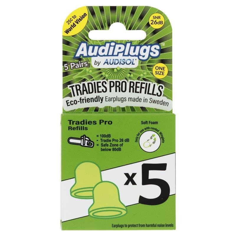 Audiplugs Tradies Pro Refills 5 Pairs