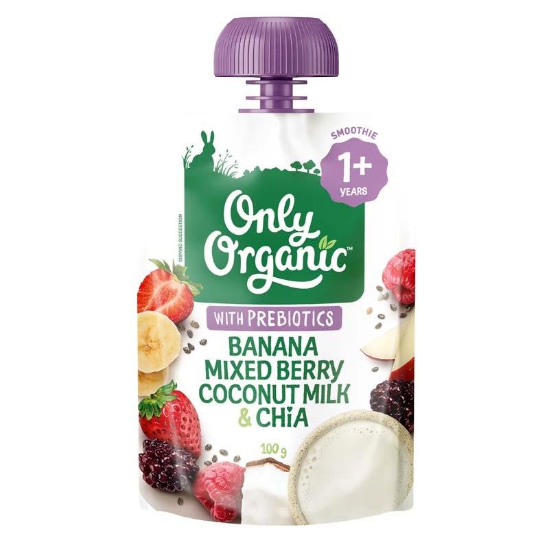 Only Organic 有机香蕉混合浆果椰奶奇亚籽泥 100g