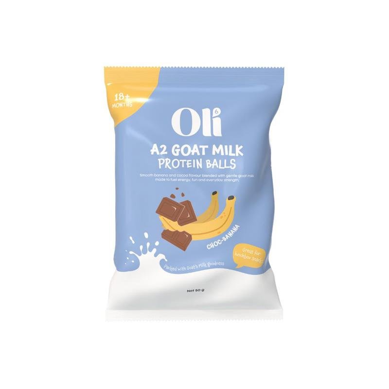 Oli6 A2 Goat Milk Protein Balls Choc-Banana 50g