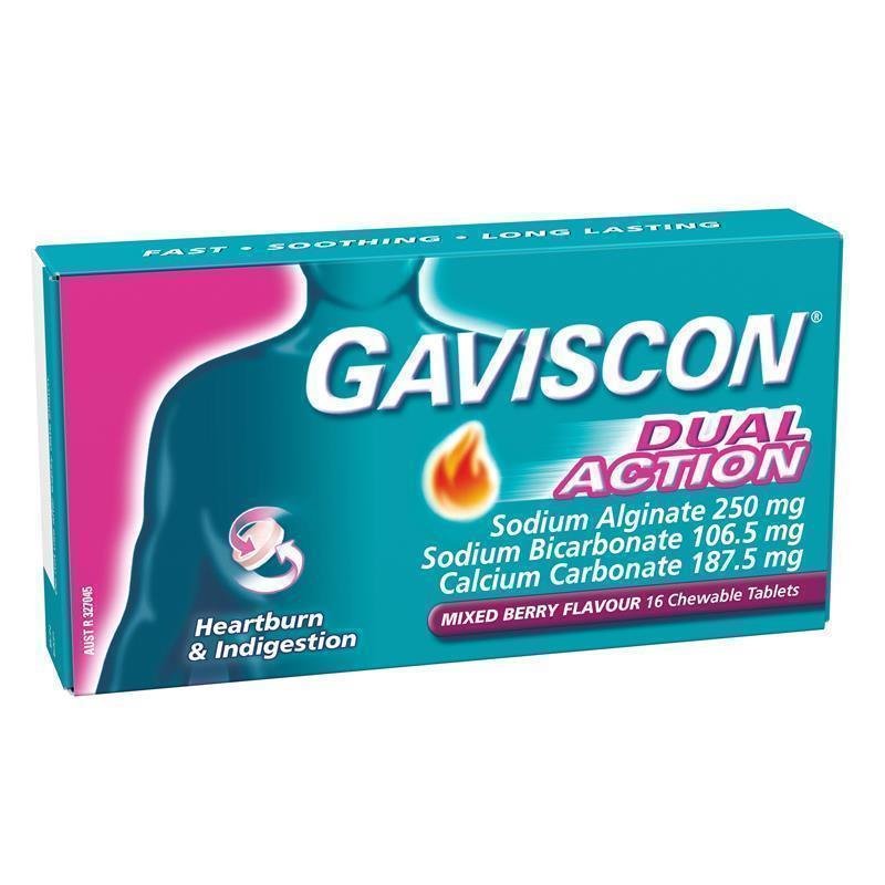 Gaviscon加卫康 双效护胃咀嚼片 混合莓味 16片