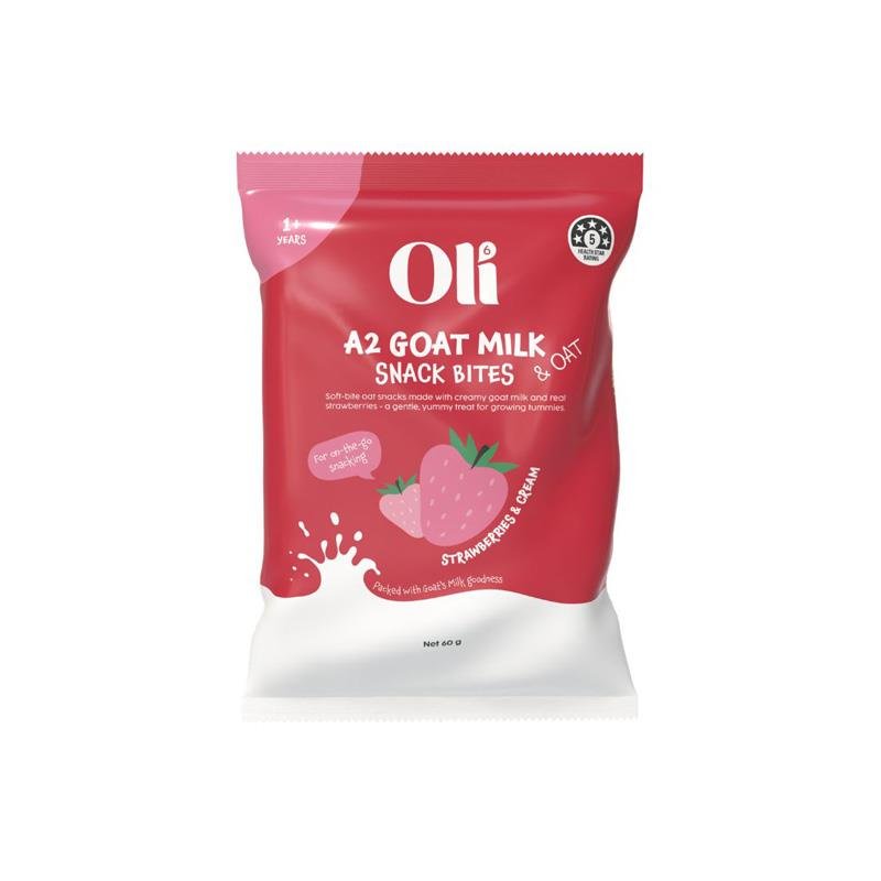 Oli6 Goat + Oat Bites Strawberry & Cream 60g
