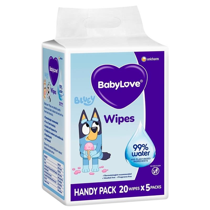 Babylove 婴儿水润湿巾 便携装 20片×5(共100片)