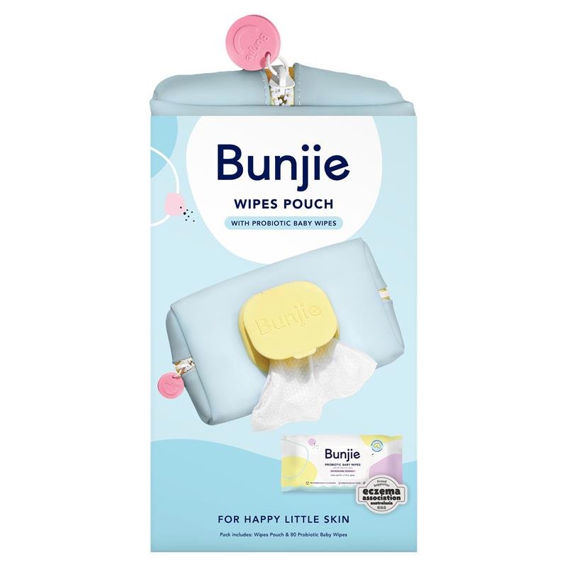 Bunjie 浅蓝色便携收纳包 赠婴儿湿巾 80片