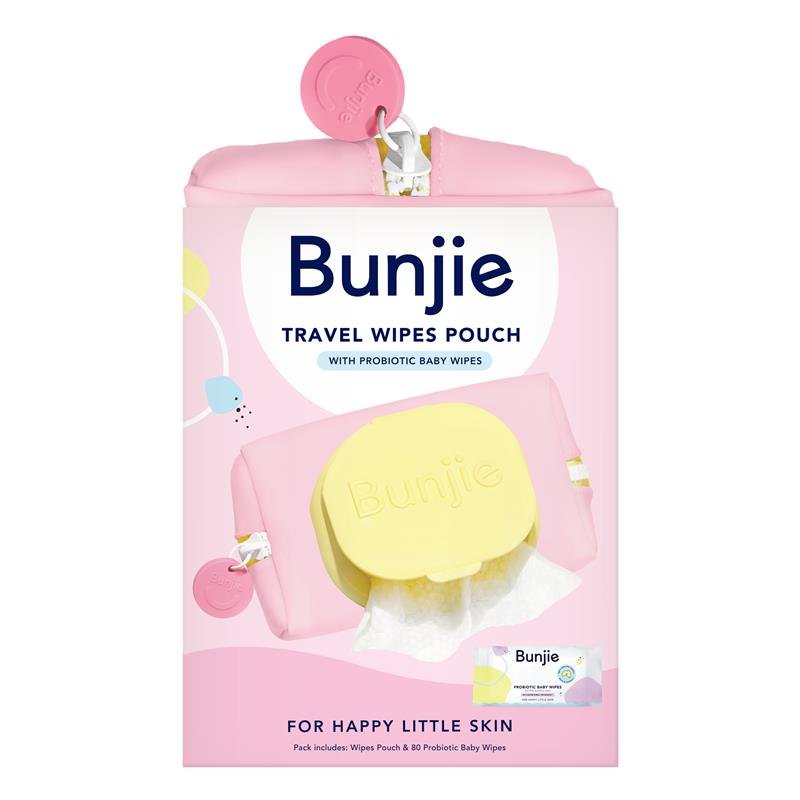 Bunjie 粉色便携收纳包 赠婴儿湿巾 20片