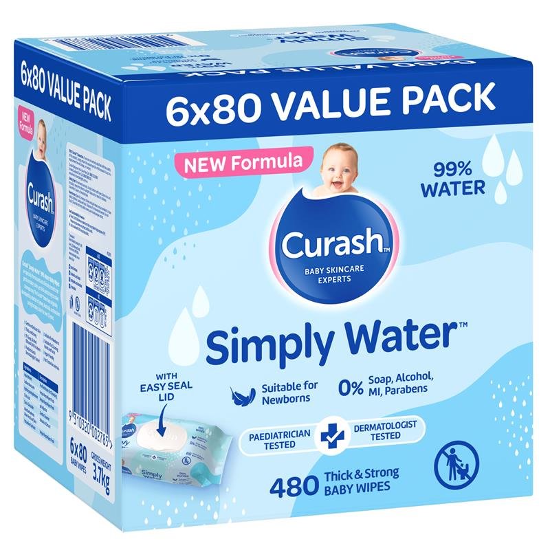 Curash 纯水婴儿湿巾 80片×6