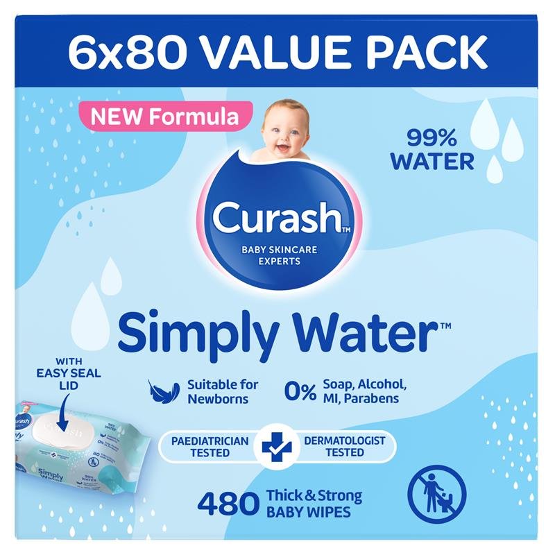 Curash 纯水婴儿湿巾 80片×6