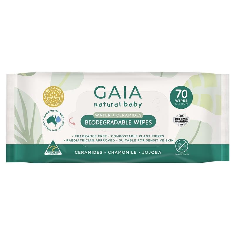 GAIA 可生物降解纯水婴儿湿巾 70片