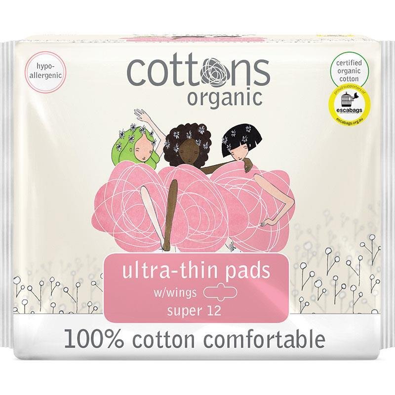 Cottons 有机棉加量型卫生巾 12片