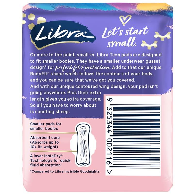 Libra Girl 少女夜用卫生巾 带护翼 10片
